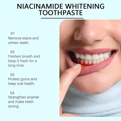 Niacinamide whitening dual-color toothpaste freshens breath, cleans the mouth, and removes yellowing and stains