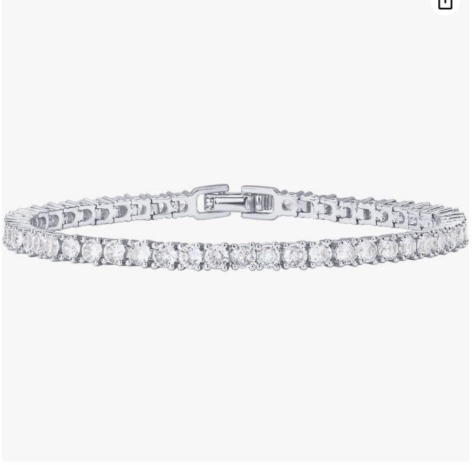 14K Gold-Plated Cubic Zirconia Classic Tennis Bracelet for Women Gold and Copper Bracelet-wsm
