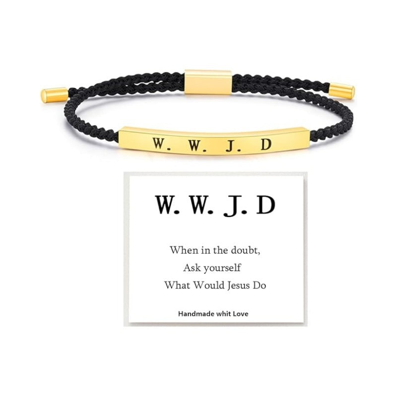 ‘Don't Let The Hard Days Win’- Stainless Steel & 18K Gold Plated, Adjustable Braided Design-lcy