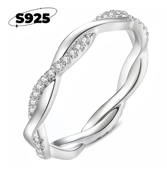 Sterling silver high-end niche half diamond ring female simple zircon ring-wsm