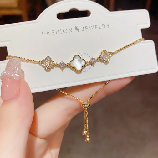 Canyanbu Mo Four-Leaf Flower Bracelet, detachable design, luxurious and high-end - wsm