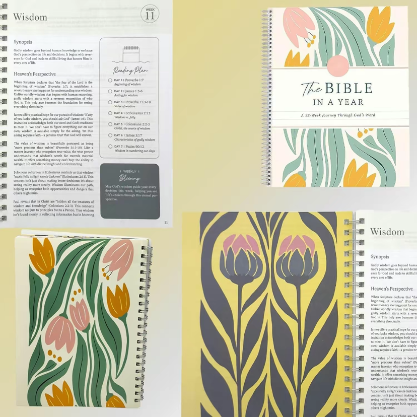 The Bible in a Year, 52-Week Study, A 365-Day Spiritual Journey with Daily Prayer and Notes-xlk