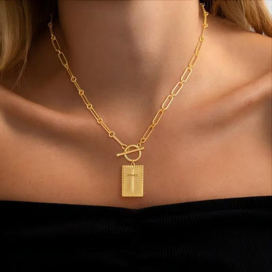 Trendy Bold Jewelry | Lock Pendant Design | Unisex Hip-Hop Necklace-lcy