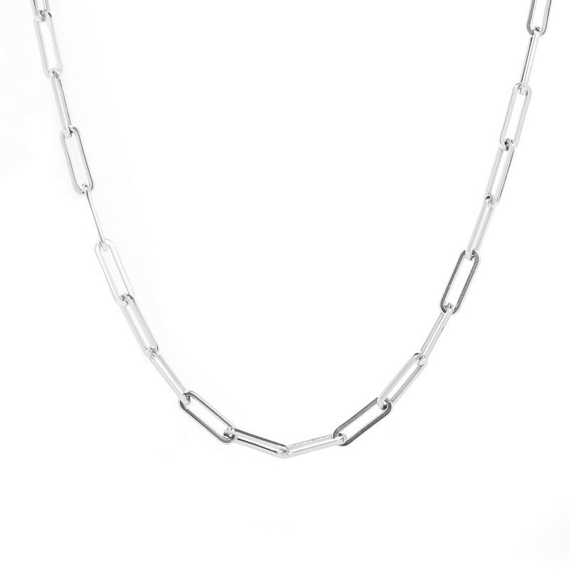 Light Luxury Thin Cross Chain Necklace – Titanium Steel, Unisex, Stackable Hollow Design, Minimalist Niche Style