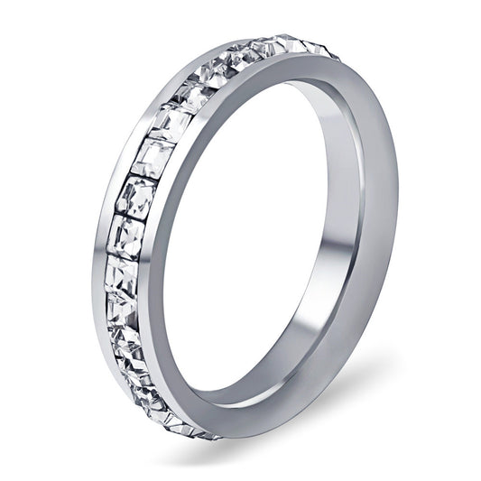 Simple design 4mm single-row diamond zirconia ring-wpp
