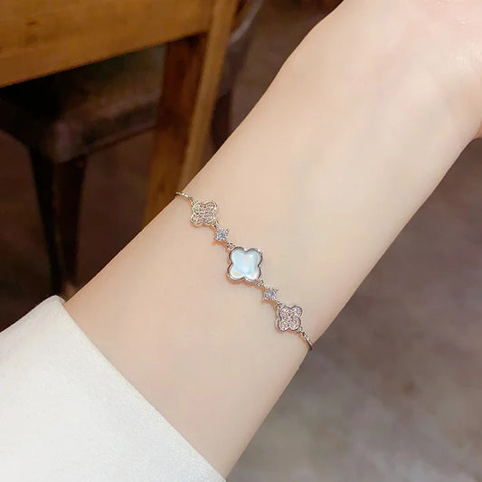 Canyanbu Mo Four-Leaf Flower Bracelet, detachable design, luxurious and high-end - wsm