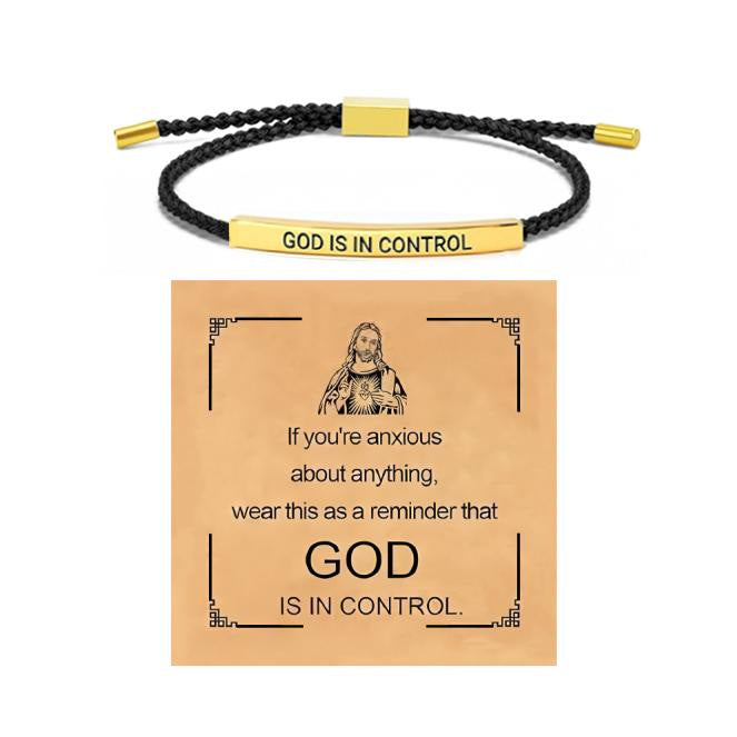 ‘Don't Let The Hard Days Win’- Stainless Steel & 18K Gold Plated, Adjustable Braided Design-lcy