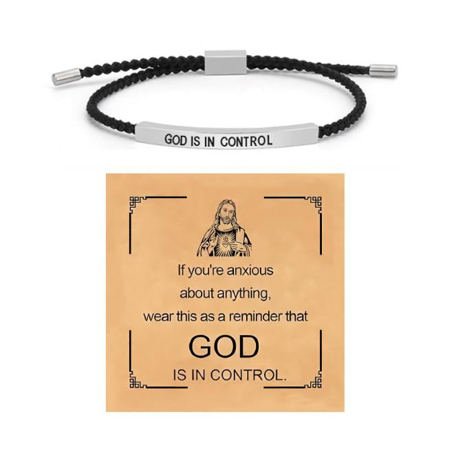 ‘Don't Let The Hard Days Win’- Stainless Steel & 18K Gold Plated, Adjustable Braided Design-lcy