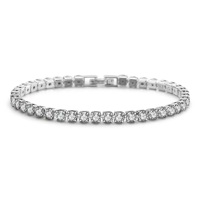 14K Gold-Plated Cubic Zirconia Classic Tennis Bracelet for Women Gold and Copper Bracelet-wsm