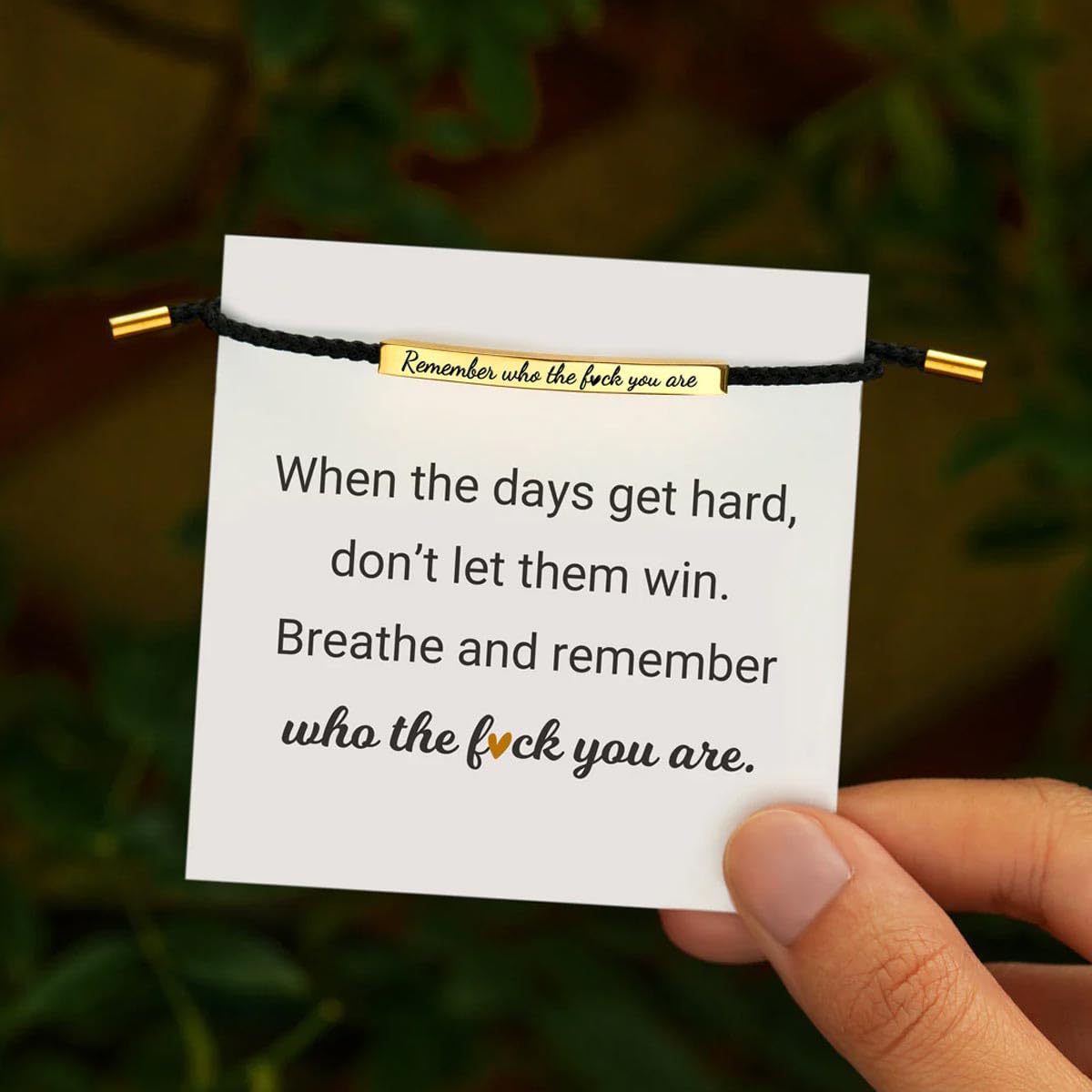 ‘Don't Let The Hard Days Win’- Stainless Steel & 18K Gold Plated, Adjustable Braided Design-lcy