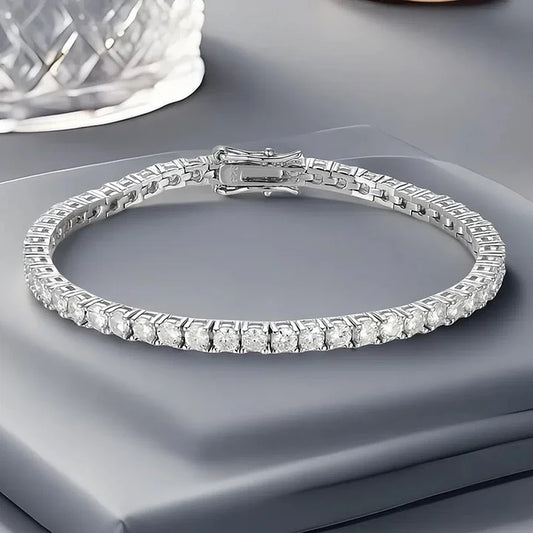 High carbon diamond full diamond niche S925 simple hand jewelry - wpp