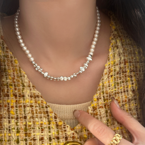 Pearl necklace, minimalist luxury collar, elegant, cervical chain, 2025 new trend, sweater chain -wpp