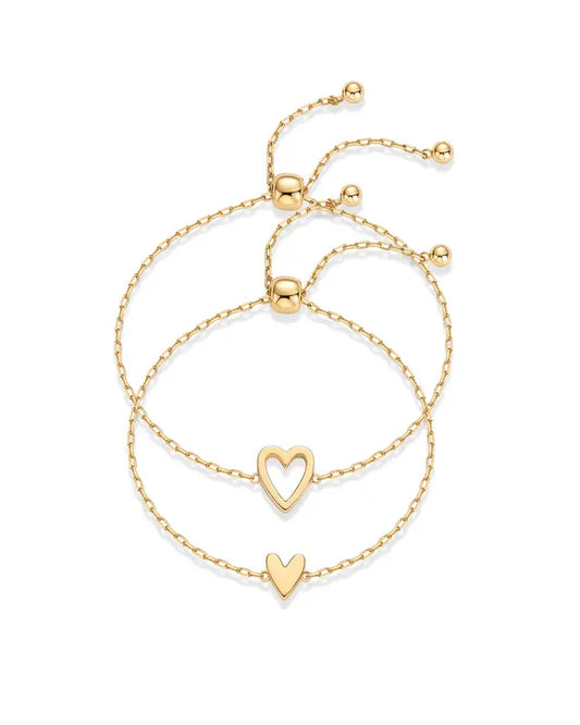 Hot selling heart hollow shape ins style adjustable heart friendship bracelet-wsm