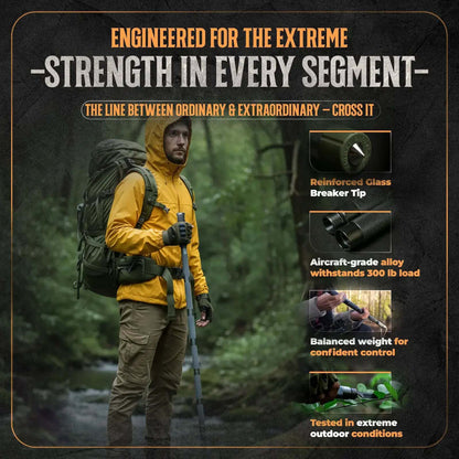 Multi-Function Tactical Survival Stick | All-In-One Outdoor Hiking Pole