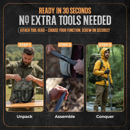 Multi-Function Tactical Survival Stick | All-In-One Outdoor Hiking Pole