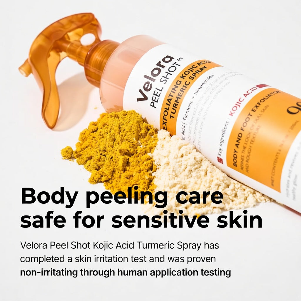 [VELORA Official] Peel Shot Keratin Care Kojic Acid Turmeric Spray 200ml Pore Clearing Exfoliating Formula Skin Repair Scrub-XDD