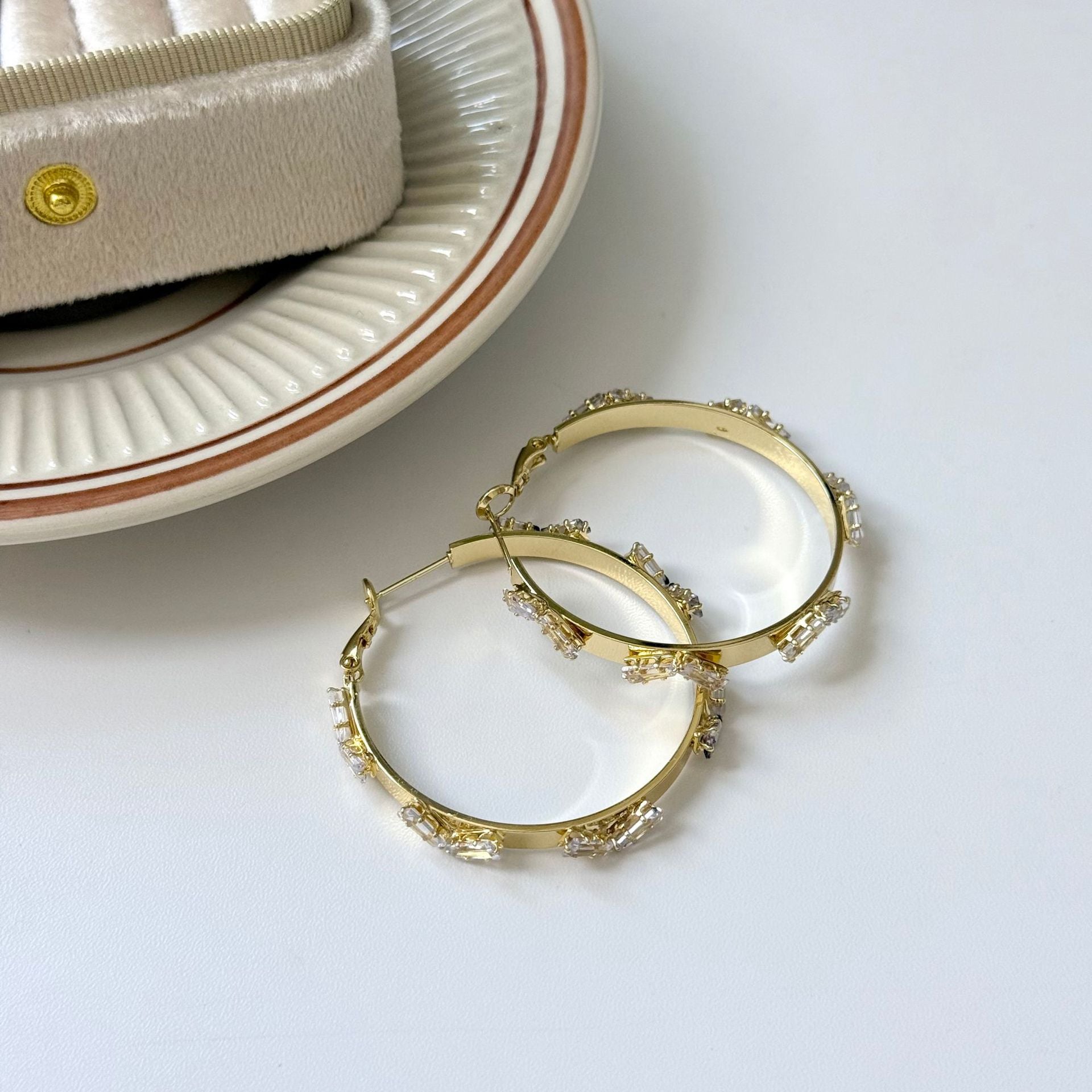Studded Large Circular Earrings  Unique Design, High-Quality Style, Cool Style Earrings -wpp
