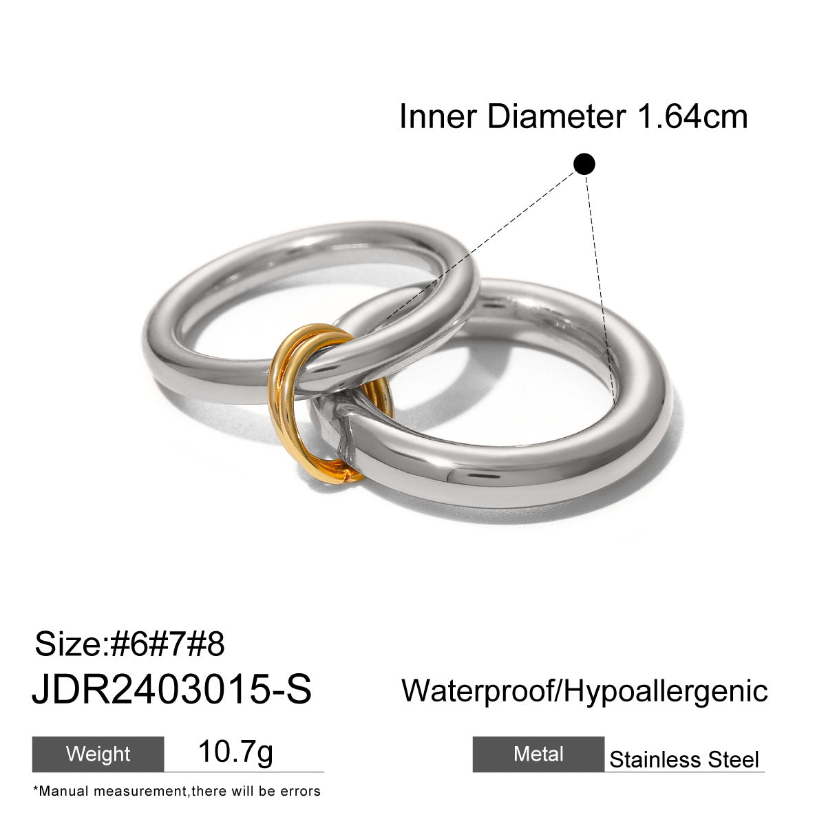 Stainless steel stacked pearl ring high-end ins style ring-wpp