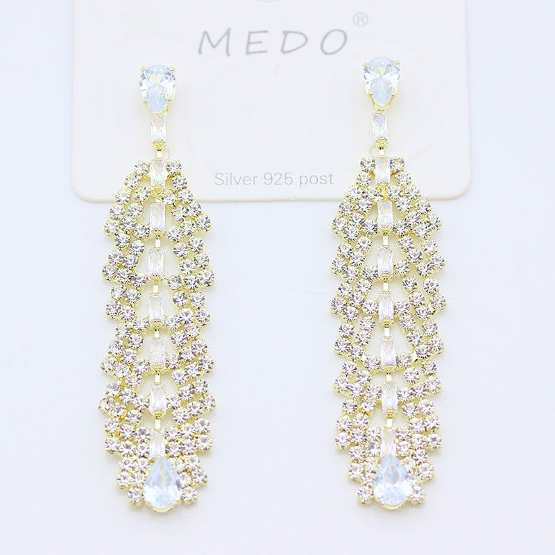 Silver Needle Set Earrings - New Women's Long Leaf-shaped Dangling Summer Earrings-wpp
