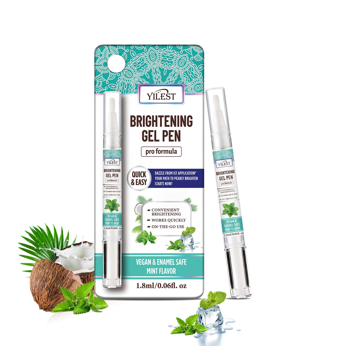 YILEST Whitening Toothbrush freshens breath, cleanses the mouth, removes odor, and whitens teeth.