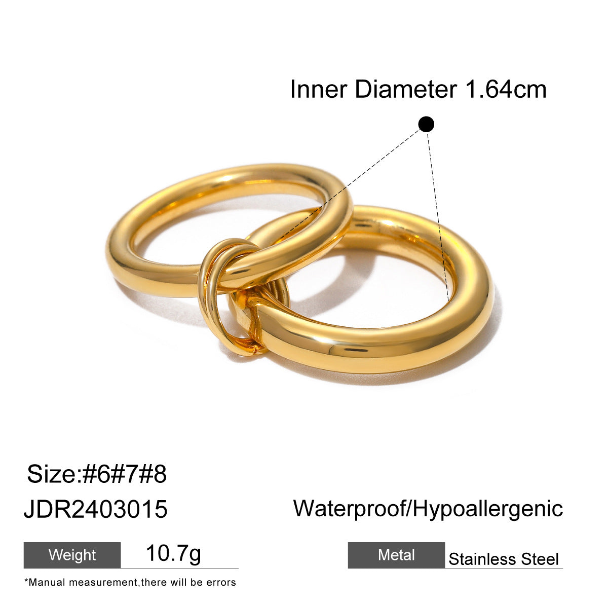Stainless steel stacked pearl ring high-end ins style ring-wpp