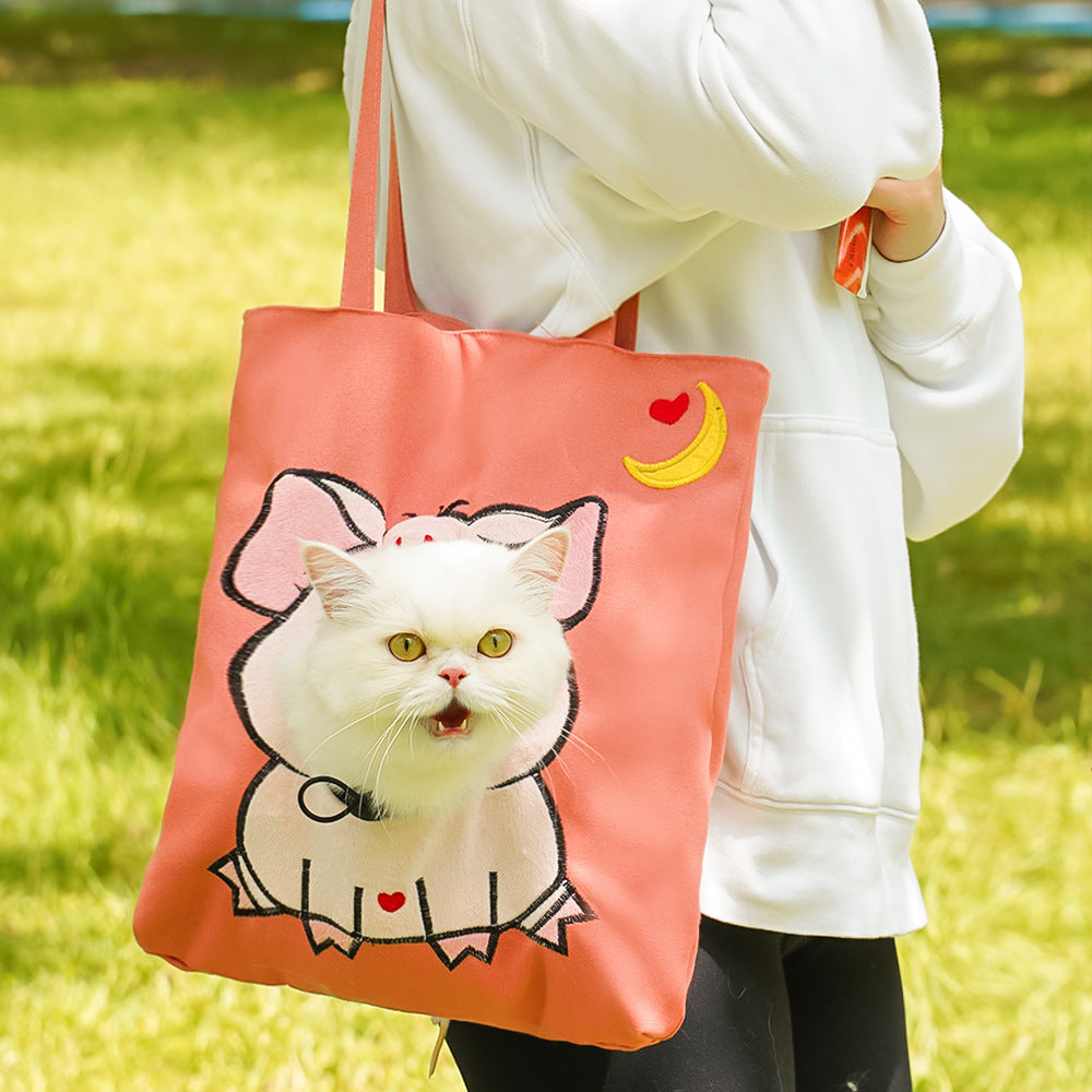 Portable bag for pets when going out is suitable for small cats and small dogs, Cute pet bag
