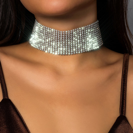 All-diamond collar shining diamond necklace - fashionable piece for modern ladies-wpp