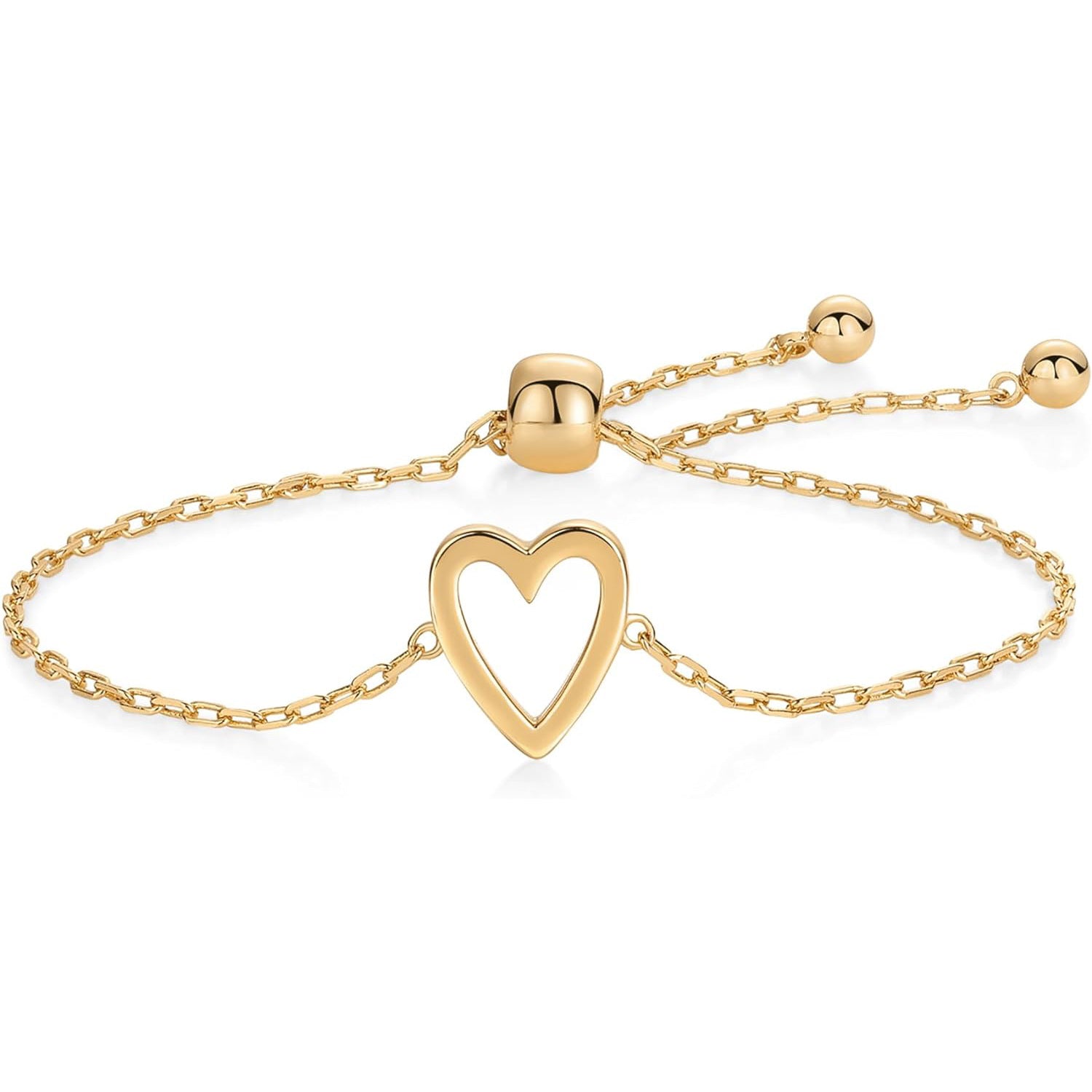 Hot selling heart hollow shape ins style adjustable heart friendship bracelet-wsm
