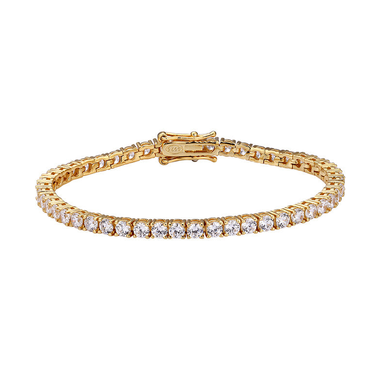 High carbon diamond full diamond niche S925 simple hand jewelry - wpp