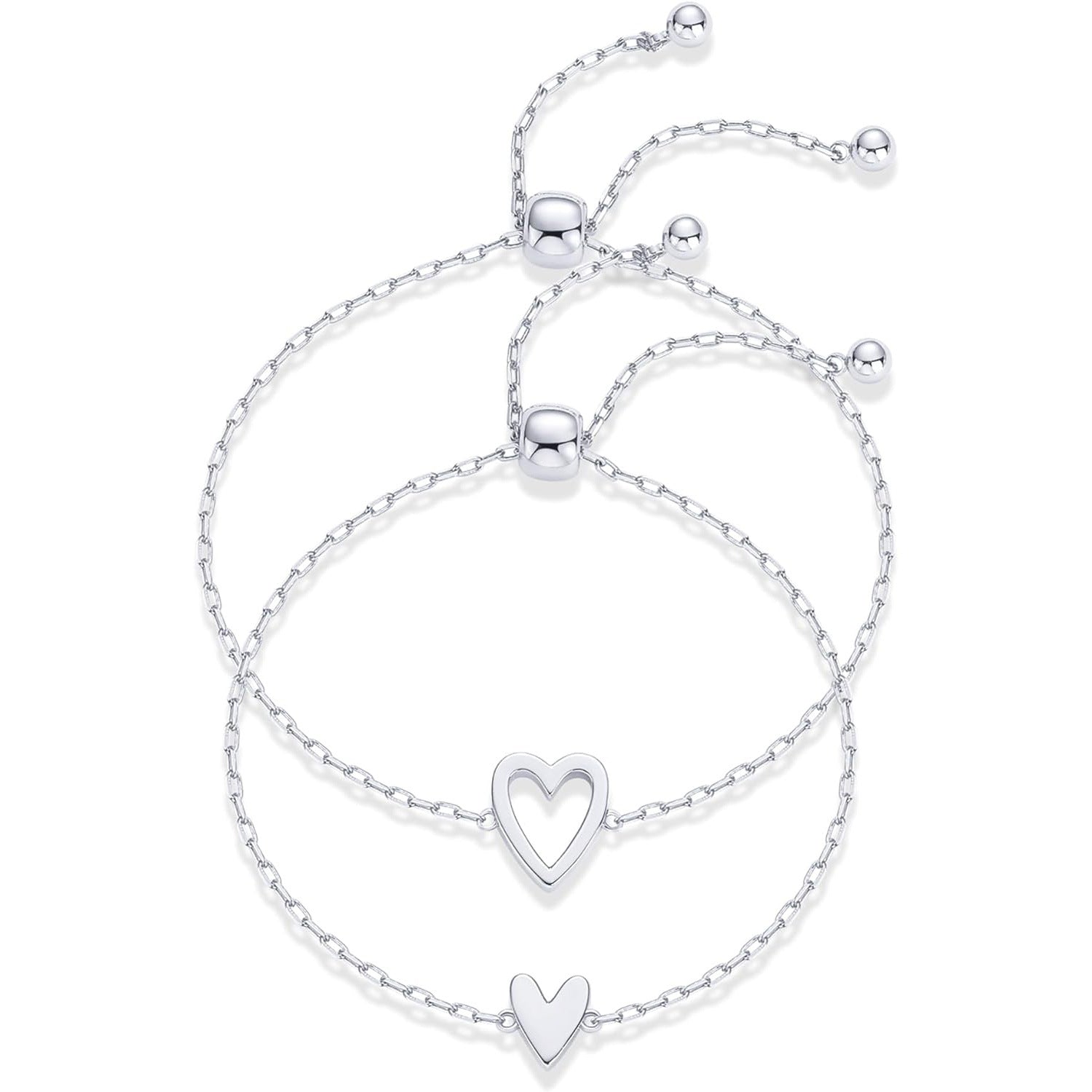 Hot selling heart hollow shape ins style adjustable heart friendship bracelet-wsm