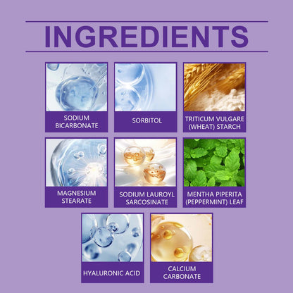 Oralhoe Purple Whitening Teeth Powder: Gentle on and cleans teeth, removes yellowing and plaque, and freshens breath.