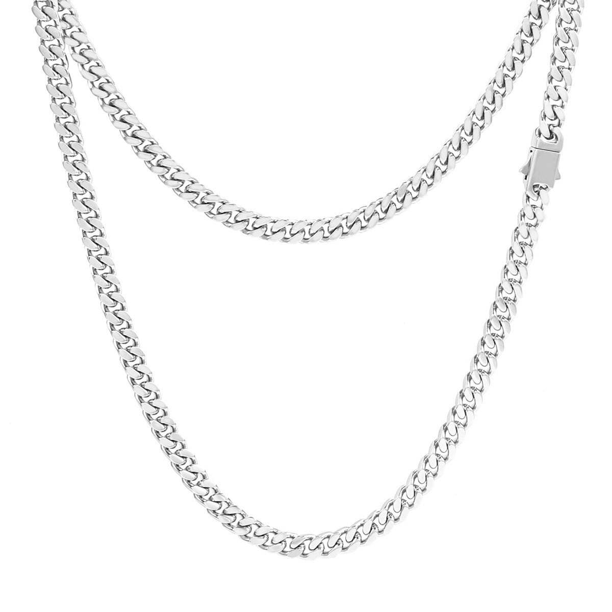 Miami Cuban Chain Necklace - Stainless Steel Material - Suitable for Both Men and Women-wpp